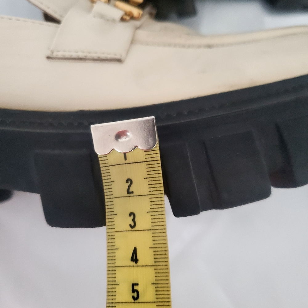 Chunky Loafers with Beige Gold Hardware Women 8 - Picture 7 of 8